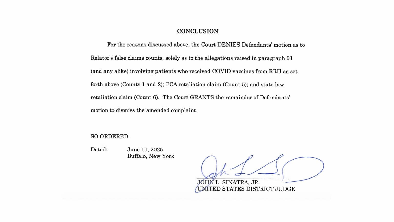 U.S. Federal Court greenlights COVID-19 vaccine injury case